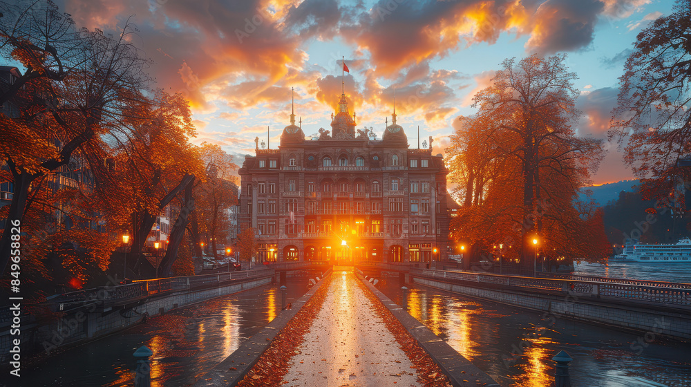 Fototapeta premium Capture the grandeur of Zurich, Switzerland created with Generative AI technology