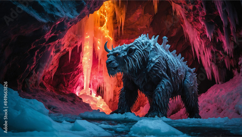 In a vividly vivid display, a towering ice creature 