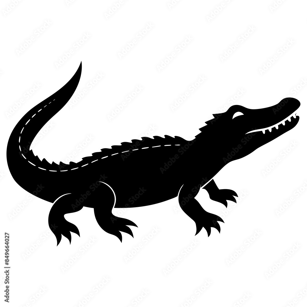 Fototapeta premium crocodile silhouette vector illustration