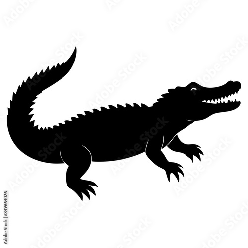 crocodile silhouette vector illustration