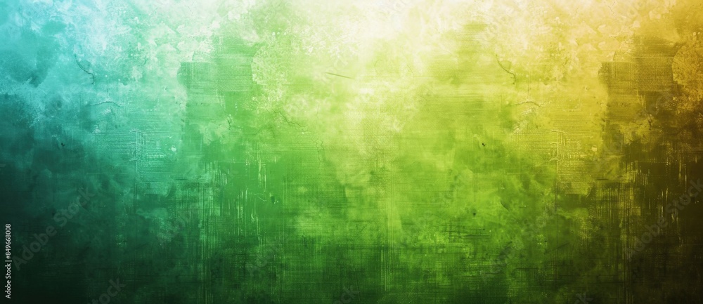 Green and yellow grunge wall texture is creating an abstract background with copy space. Perfect grunge background with space for text or image