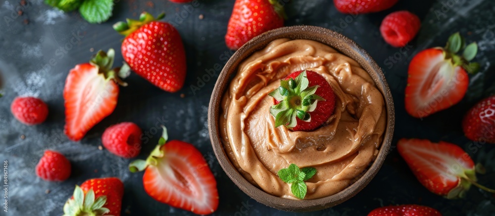 custom made wallpaper toronto digitalPeanut butter dip with strawberries and raspberries