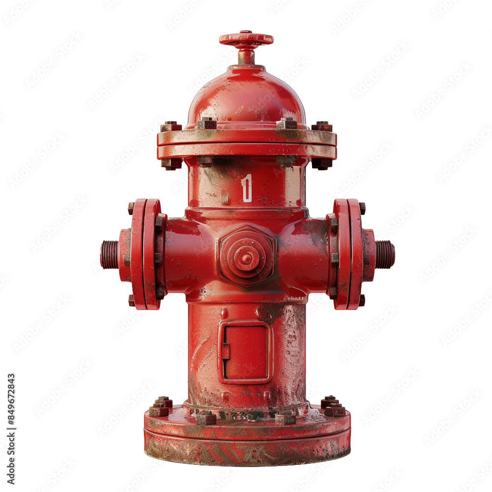 Red fire hydrant on transparent or white background Red fire hydrant on transparent or white background