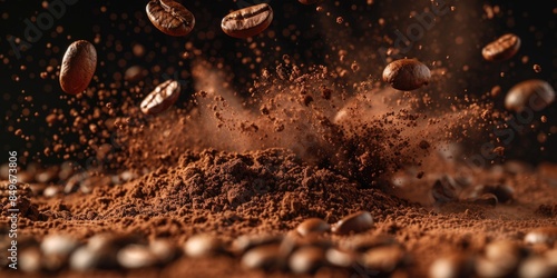 Coffee Beans Falling