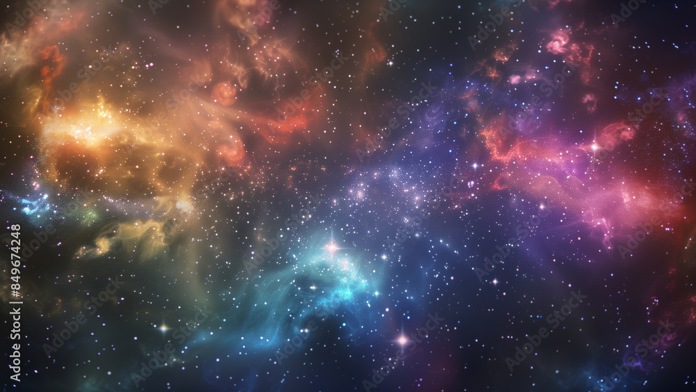 Fototapeta premium Galactic Grandeur: A Breathtaking Wide Shot of Space