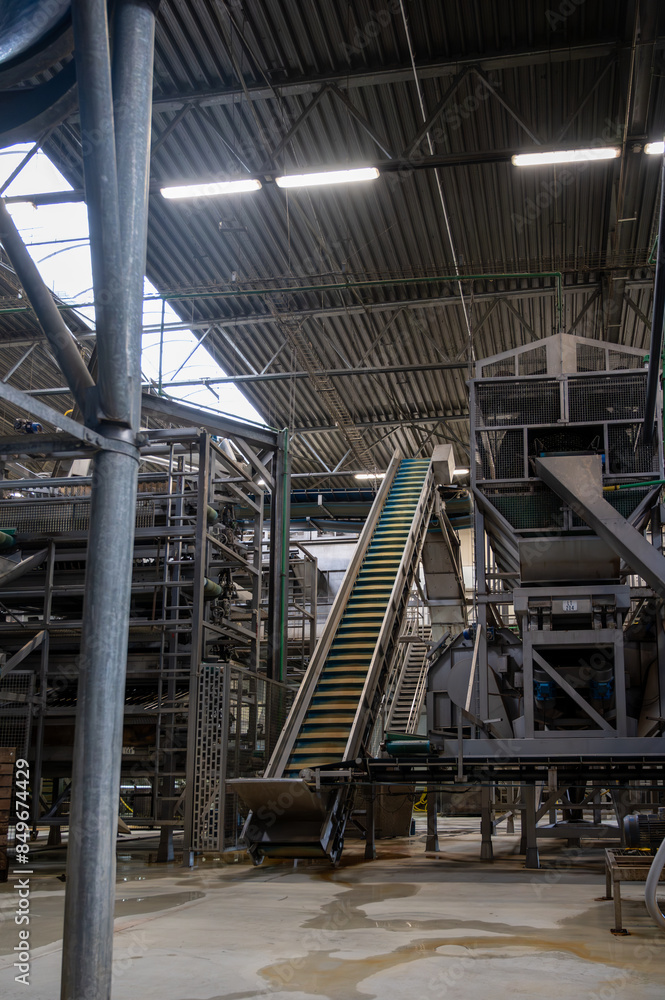 Fresh vegetables processing equipment after harvesting, storage, sorting, washing, cutting, packing, agriculture in Netherlands Fresh vegetables processing equipment after harvesting, storage, sorting, washing, cutting, packing, agriculture in Netherlands