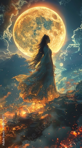 A digital painting of Selene