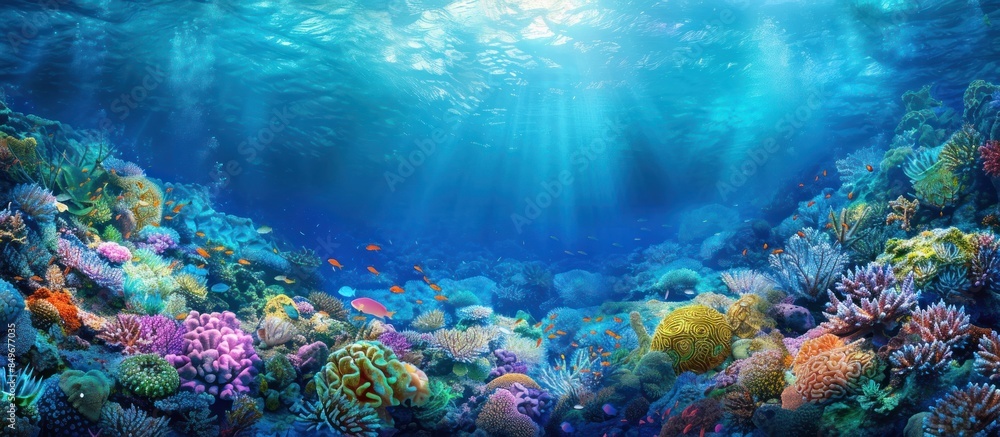 Fototapeta premium Vibrant coral reef under the ocean surface