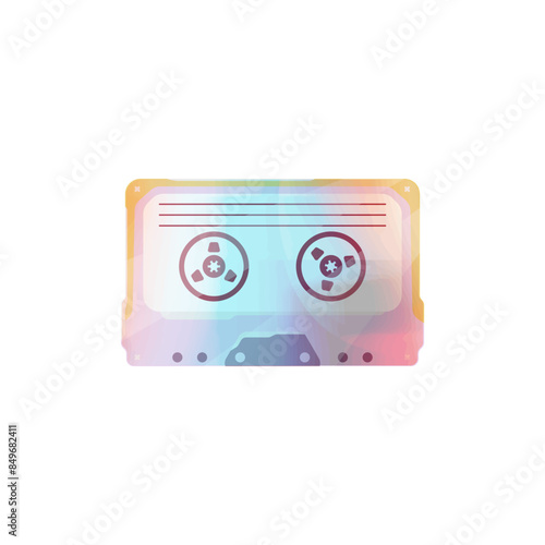 VHS cassette vector icon. Vintage video cassette vector. Old video and audio tape player. Vintage music vector logo. Retro cassette on a white background vector. Outline of a tape player.