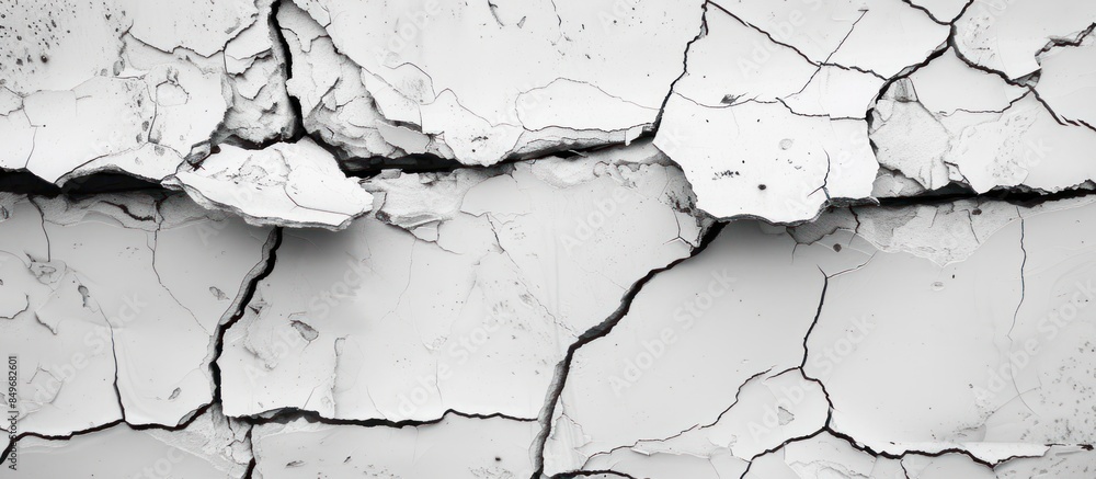 Fototapeta premium Cracked white wall