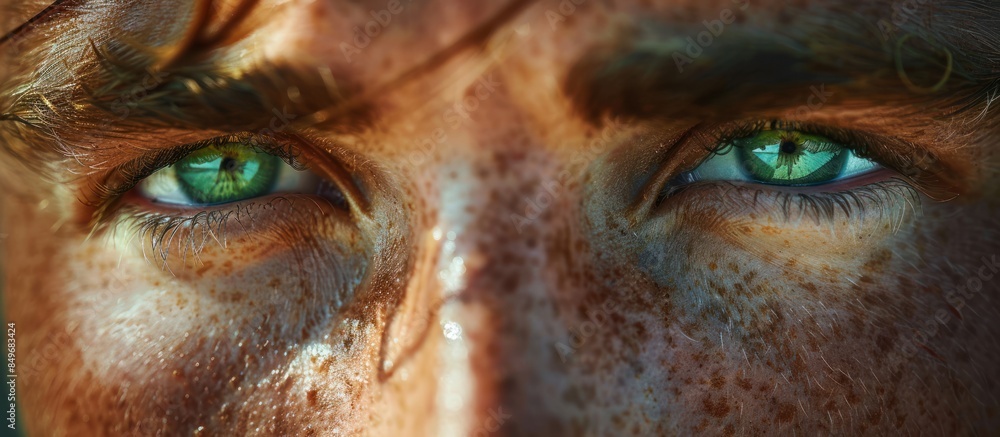 Close-up of a mans green eyes Close-up of a mans green eyes