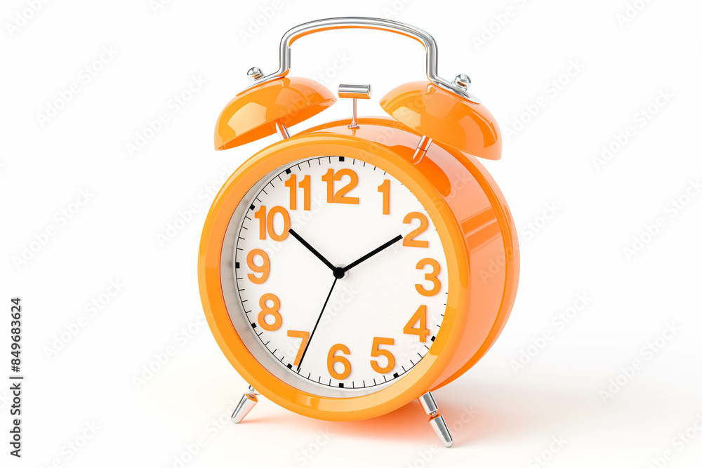 Orange alarm clock ringing on isolated background Orange alarm clock ringing on isolated background