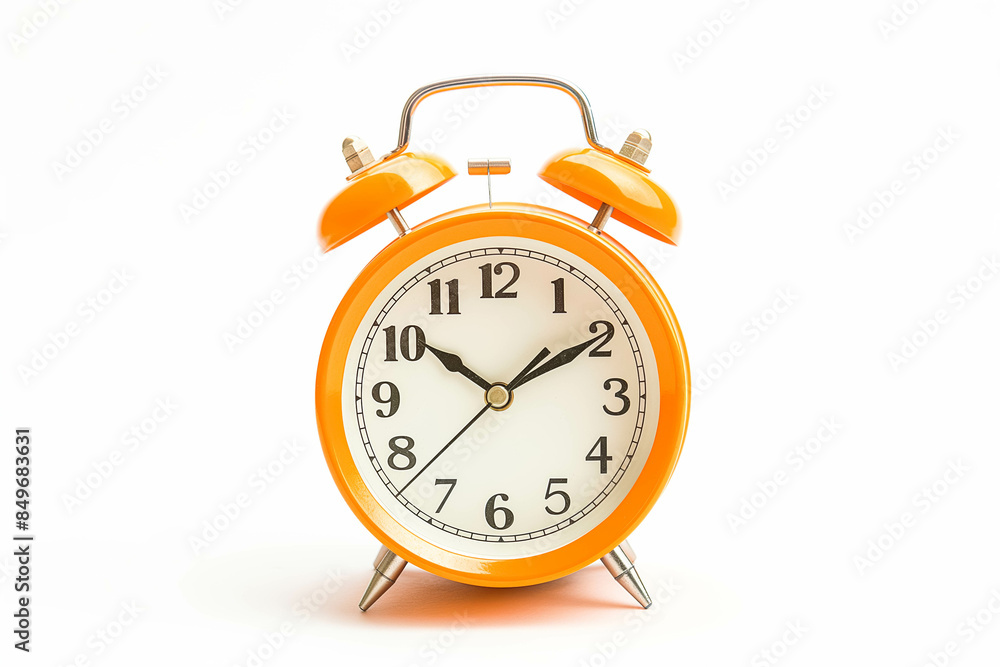 Orange alarm clock ringing on isolated background Orange alarm clock ringing on isolated background