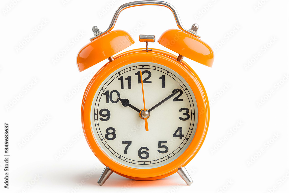 Orange alarm clock ringing on isolated background Orange alarm clock ringing on isolated background