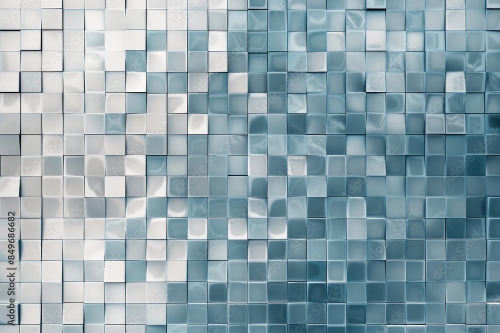 Modern background is forming by blue and white cubes with a smooth glossy finish. The image evokes a sense of modernism and order Modern background is forming by blue and white cubes with a smooth glossy finish. The image evokes a sense of modernism and order