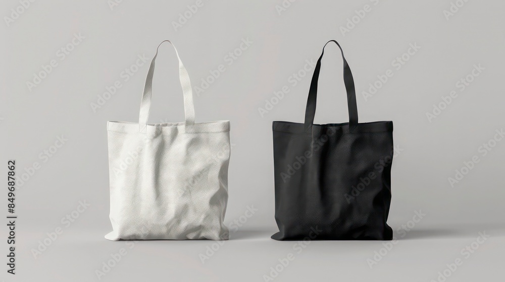 Canvas Bag Mockup: Fabric Tote with Handle. Black and White Cotton Eco Bag Template. Reusable Shopping Tote. Blank Mock for Shopper. Ecobag for Groceries. Canvas Bag Mockup: Fabric Tote with Handle. Black and White Cotton Eco Bag Template. Reusable Shopping Tote. Blank Mock for Shopper. Ecobag for Groceries.