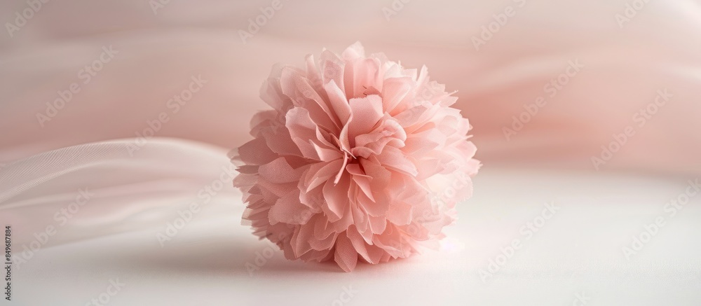 Pink lagurus earring on white surface Pink lagurus earring on white surface