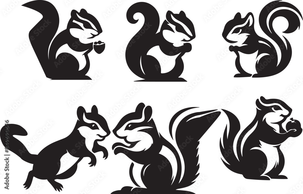 Vector of cartoon squirrel illustration on white Vector of cartoon squirrel illustration on white