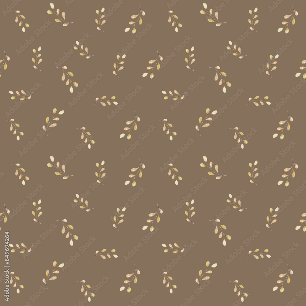 Seamless pattern with watercolor leaves Seamless pattern with watercolor leaves