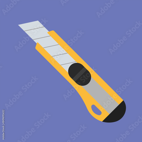 Cutter knife icon vector. Paper Cutter Knife illustration. Knife tool vector