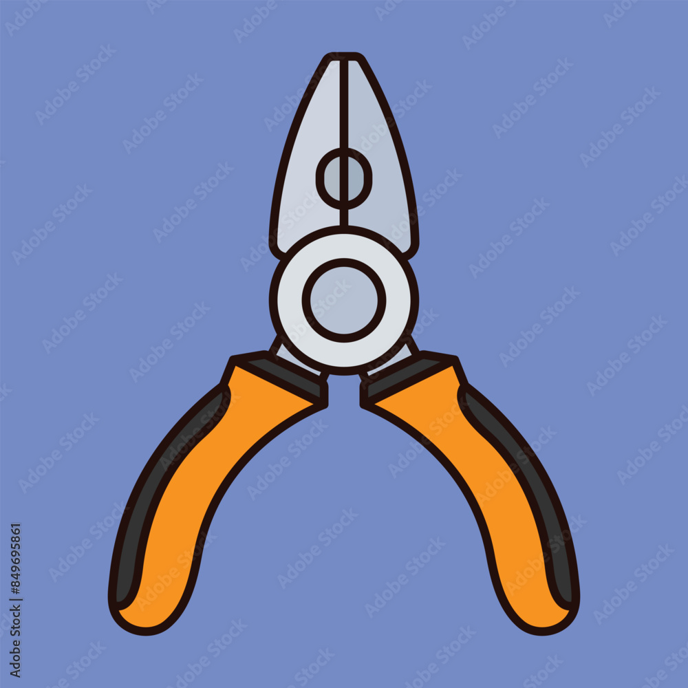 Metal Plier vector tool icon. Plier Claw Tool illustration. Crafting tool Plier
