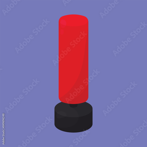 Standing Punching bag icon vector. Stand heavy Punching Bag illustration vector. Boxing Punching sad bag icon 