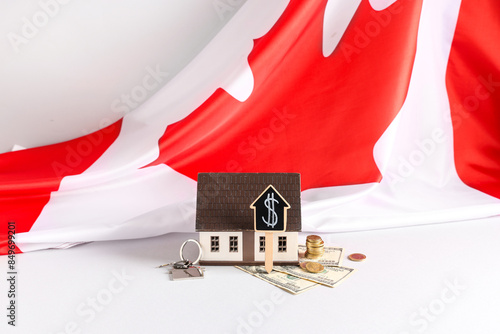 Figure of house, keys, mone...