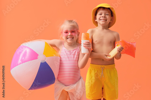 Cute little children with s...