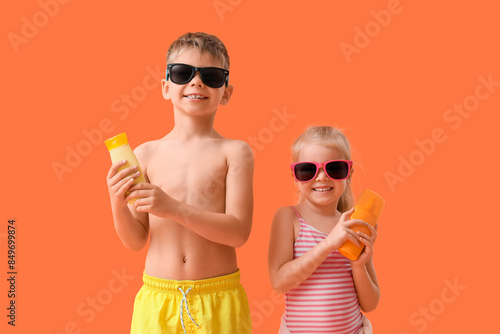 Cute little children in sun...