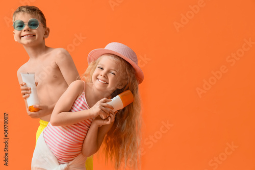 Cute little children with s...
