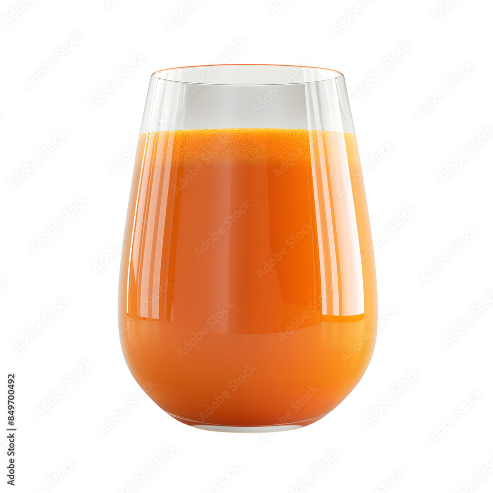 glass of fresh carrot juice isolated on transparent background. generative ai glass of fresh carrot juice isolated on transparent background. generative ai