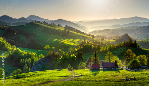 Fototapeta Naklejka Na Ścianę i Meble -  Mountain landscape in the Pieniny National Park at the foot of the Tatra Mountains