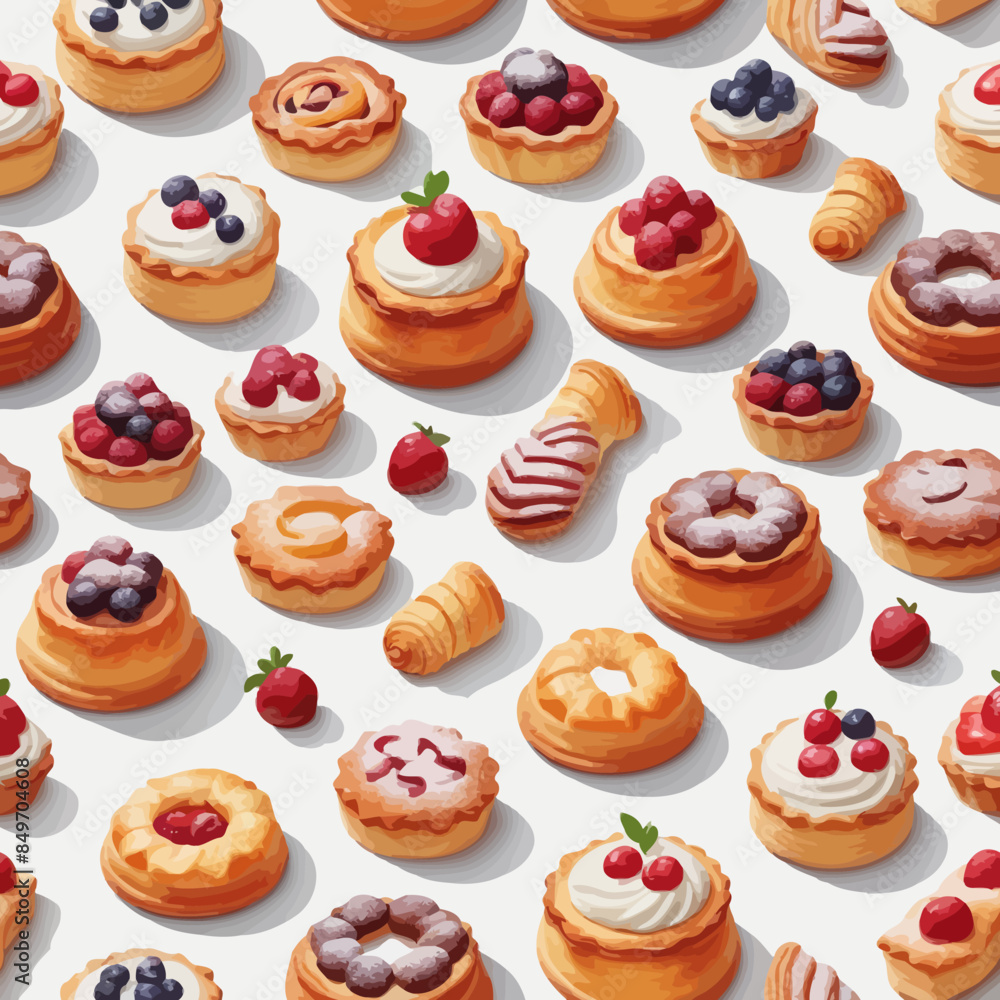 Pastry and Cake Cartoon Design Very Delicious Pastry and Cake Cartoon Design Very Delicious