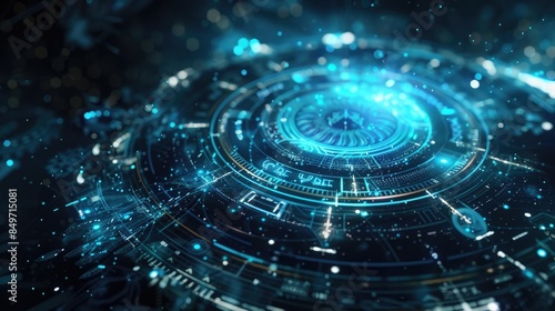 Futuristic outer space zodiac horoscope astrology symbol background. AI generated