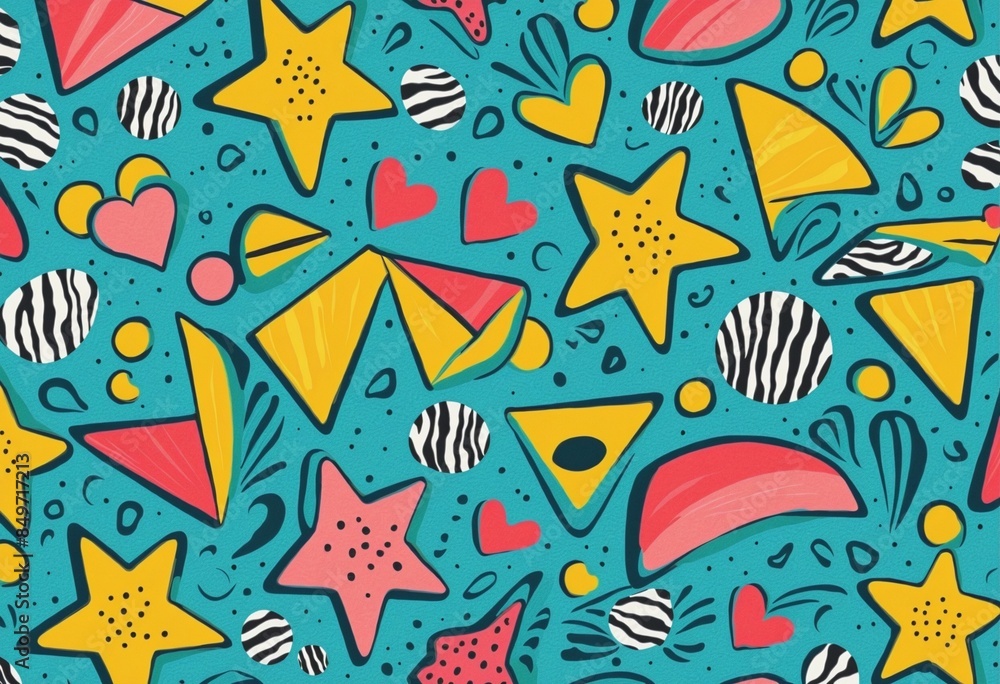 cute abstract children style objects illustration cute abstract children style objects illustration