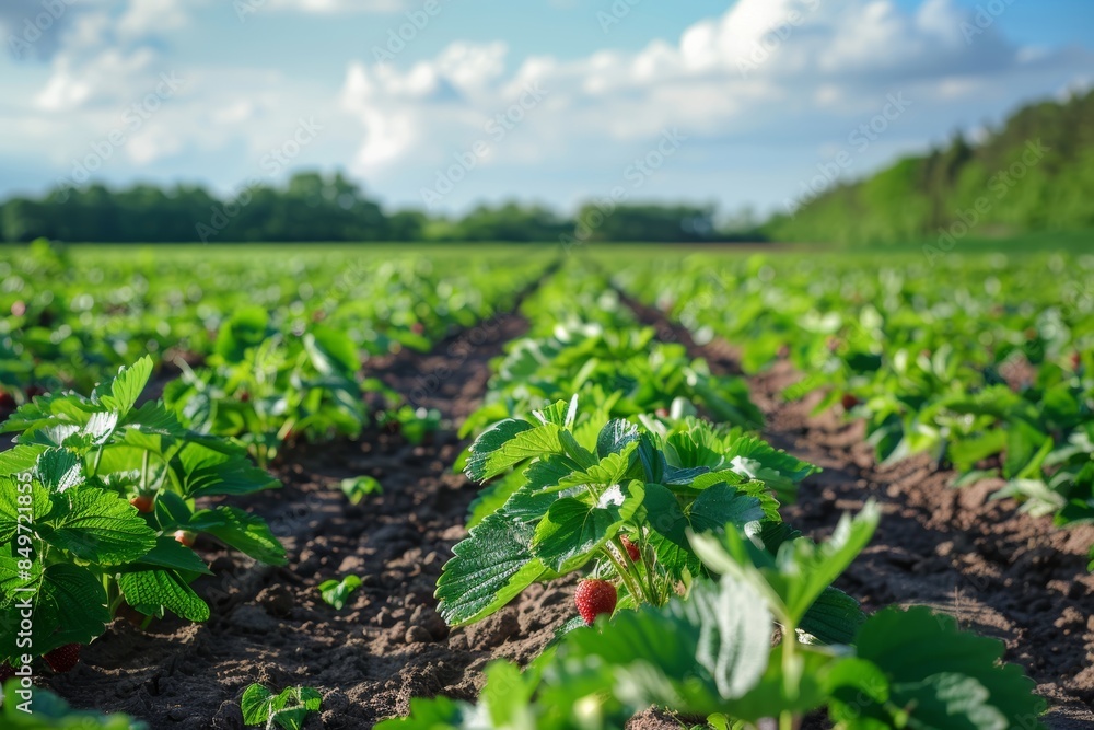 Farmers Harvesting Fresh Ripe Strawberry pick in a field in England on a hot summer's day. Farmers Harvesting Fresh Ripe Strawberry pick in a field in England on a hot summer's day.