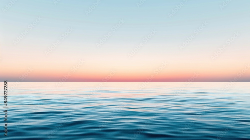Calm Ocean at Sunset with Pastel Sky. Generative ai Calm Ocean at Sunset with Pastel Sky. Generative ai