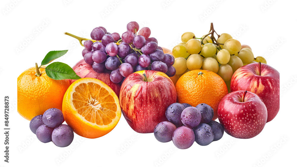 Different fruit composition isolated on a transparent background, PNG, Ai Different fruit composition isolated on a transparent background, PNG, Ai