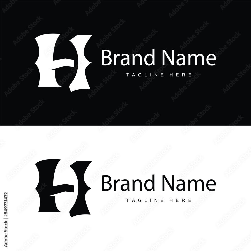Letter H logo in simple style black alphabet H illustration template Letter H logo in simple style black alphabet H illustration template