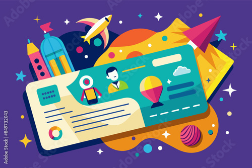 a credit card with a rocket and a rocket ship, creative business card that makes a memorable impression