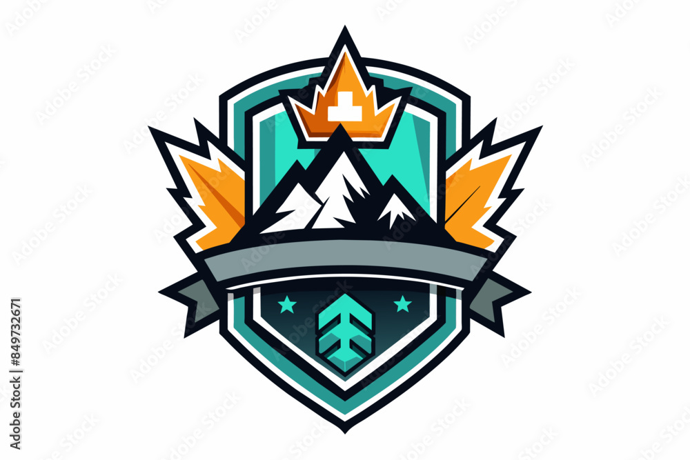 Obraz premium a logo with a crown on top of it, logo featuring a bold iconography and clean typography