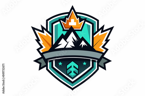 a logo with a crown on top of it, logo featuring a bold iconography and clean typography