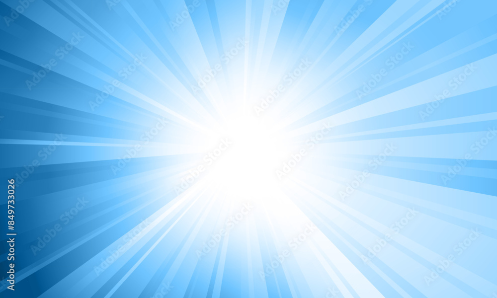 Blue sunburst pattern background. Radial rays bright shine. Blue sunburst pattern background. Radial rays bright shine.