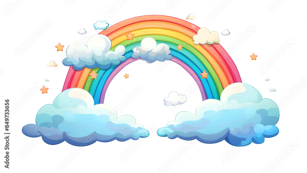 Illustration of rainbow isolated on a transparent background, PNG, Ai Illustration of rainbow isolated on a transparent background, PNG, Ai