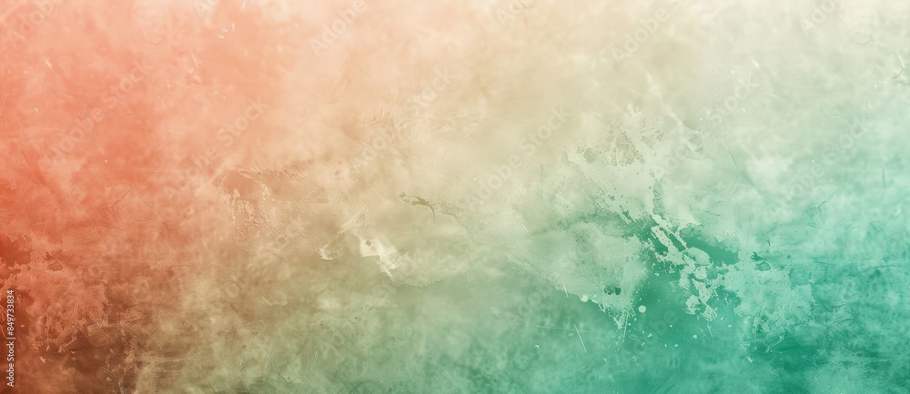 Obraz premium Stunning gradient background with unique grunge texture transitioning from red to green, perfect for creative projects, adding vintage charm and artistic flair. Great for backdrops or copy space