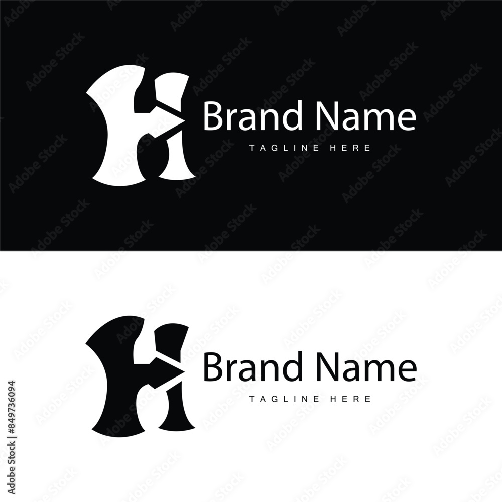 Letter H logo in simple style black alphabet H illustration template Letter H logo in simple style black alphabet H illustration template