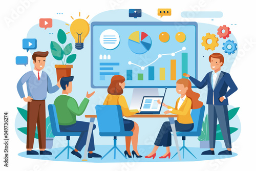 a man in a business suit is giving a presentation to a group of people, presentation template for pitching business ideas to potential investors or stakeholders