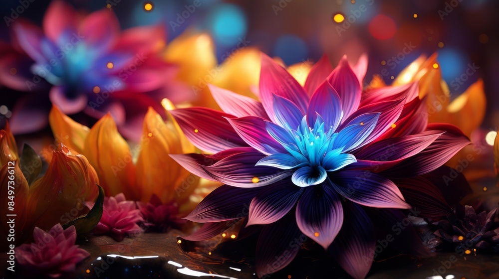 Fototapeta premium カラフルな花の背景素材,Generative AI AI画像