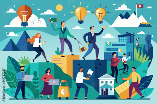 a group of people standing on top of a building, seriescase studies highlighting successful business ventures and entrepreneurial journeys