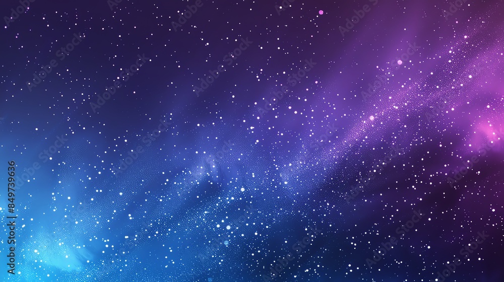 Fototapeta premium A dreamy, abstract background of a starry night sky with a hint of purple and blue.